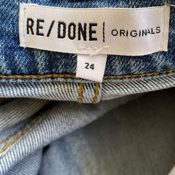 Re/Done Ultra High Rise Skinny Retro Skinny Jeans w Distressed Details - Picture 5 of 8